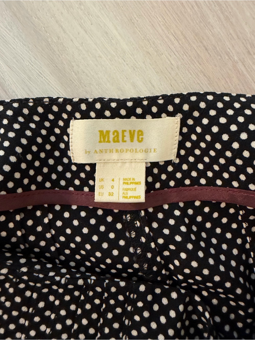 Anthropologie Maeve Cabo Black and White Polka Dot Wide-Leg Pants - Picture 4 of 10